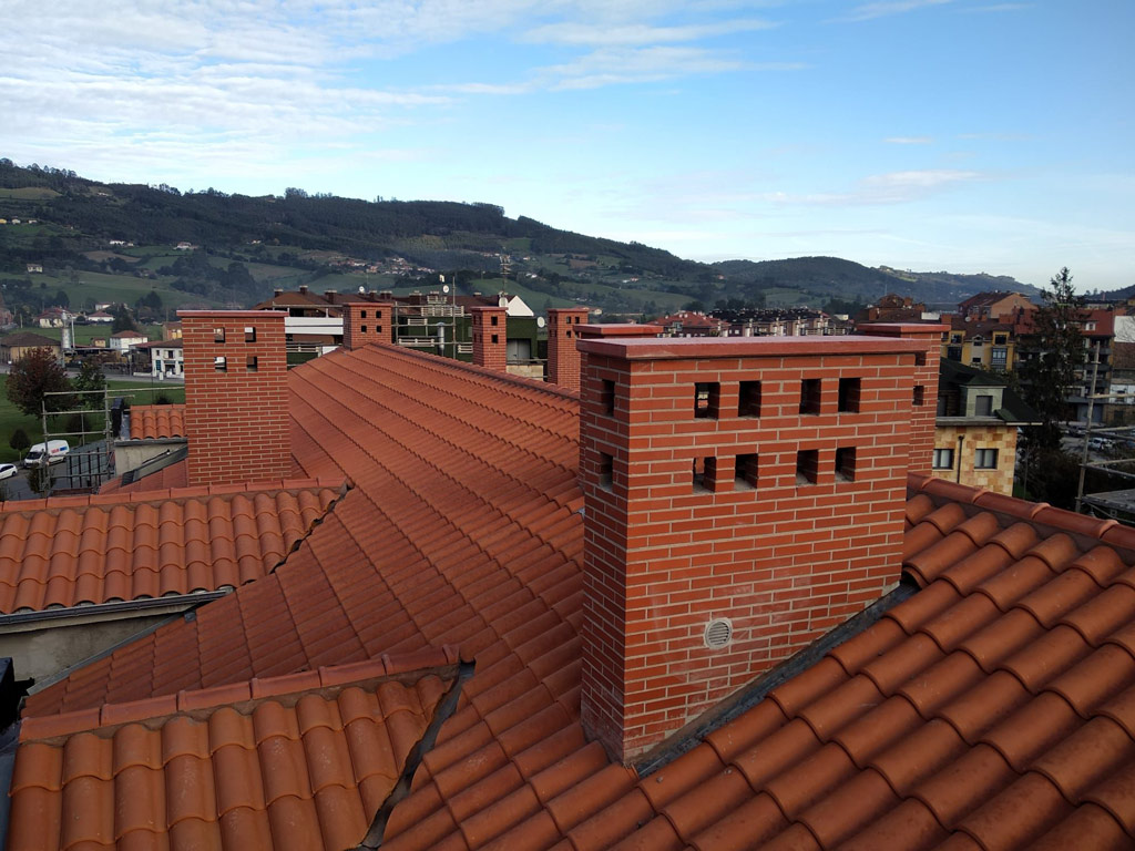 Vista del tejado de la obra